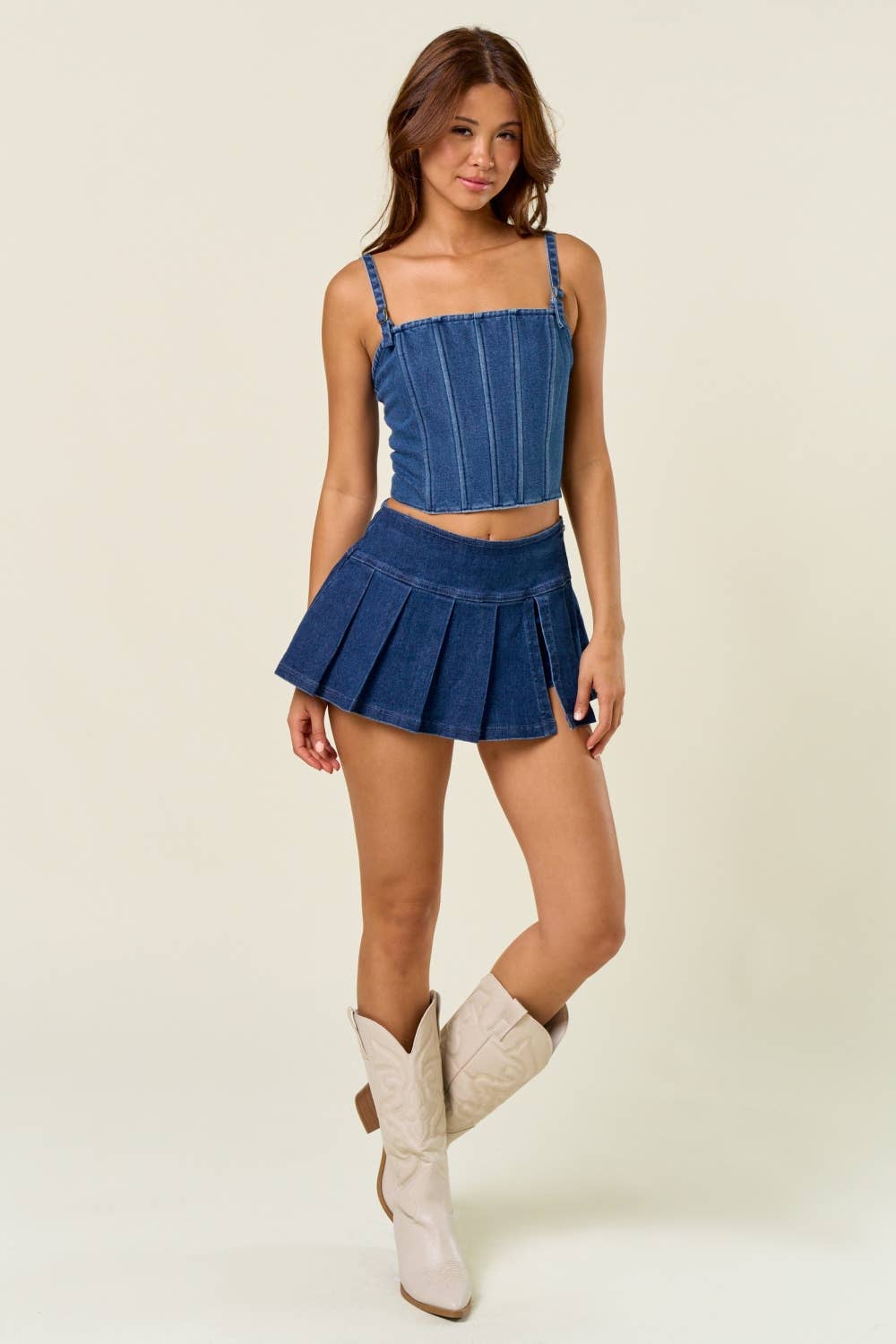 Denim Corset Top for wholesale on Faire0