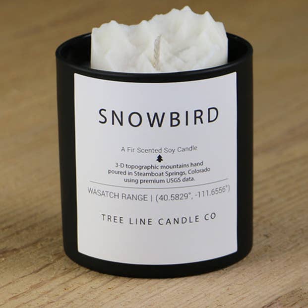 Snowbird Candle for wholesale by Tree Line Candle Co