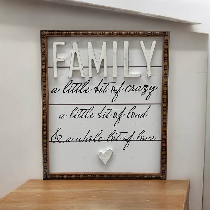 Natural Light Brown Wood Family Wall Sign wooden wall art for wholesale on Faire3