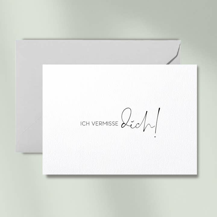 Te extraño | tarjeta con sobre para venta al por mayor de Debblschebbl Design Studio