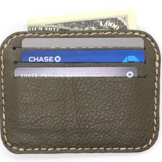 Titulares de cartão de couro fino feitos à mão estilo por atacado de Atlas Goods By Your Needs Company