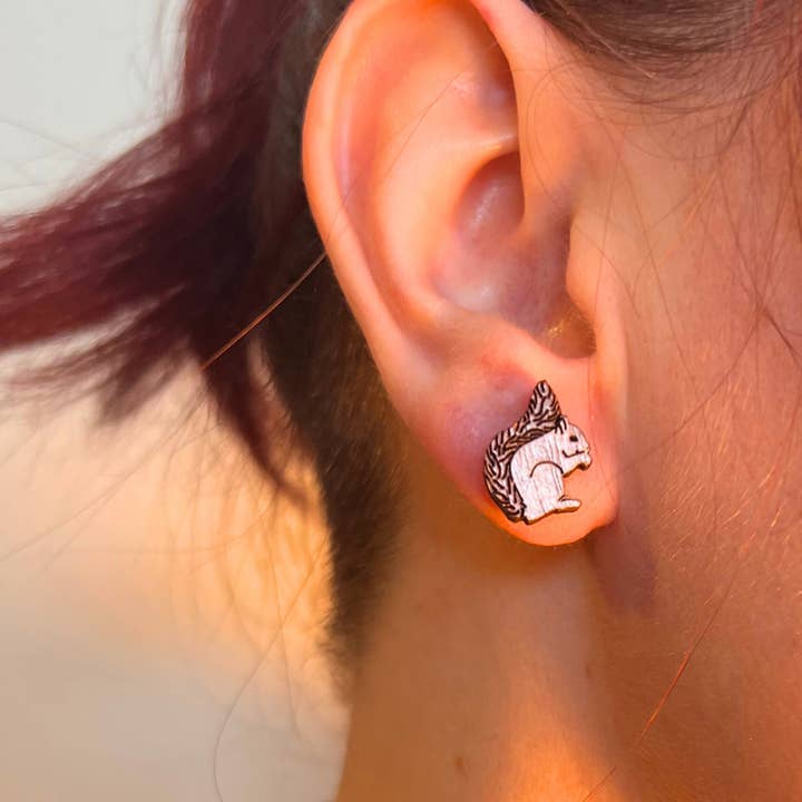 Squirrel Stud Earrings for wholesale by All the Colour