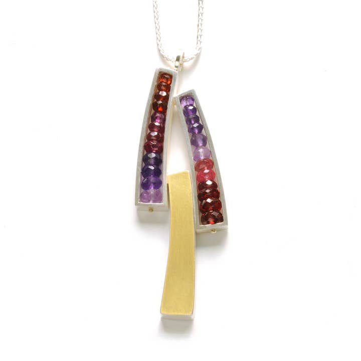 WJ13N - Triple Wedge Necklace for wholesale by ASHKA DYMEL Studio