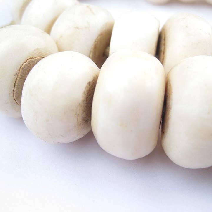 The Bead Chest - Wholesale Beads - Large White Bone Beads