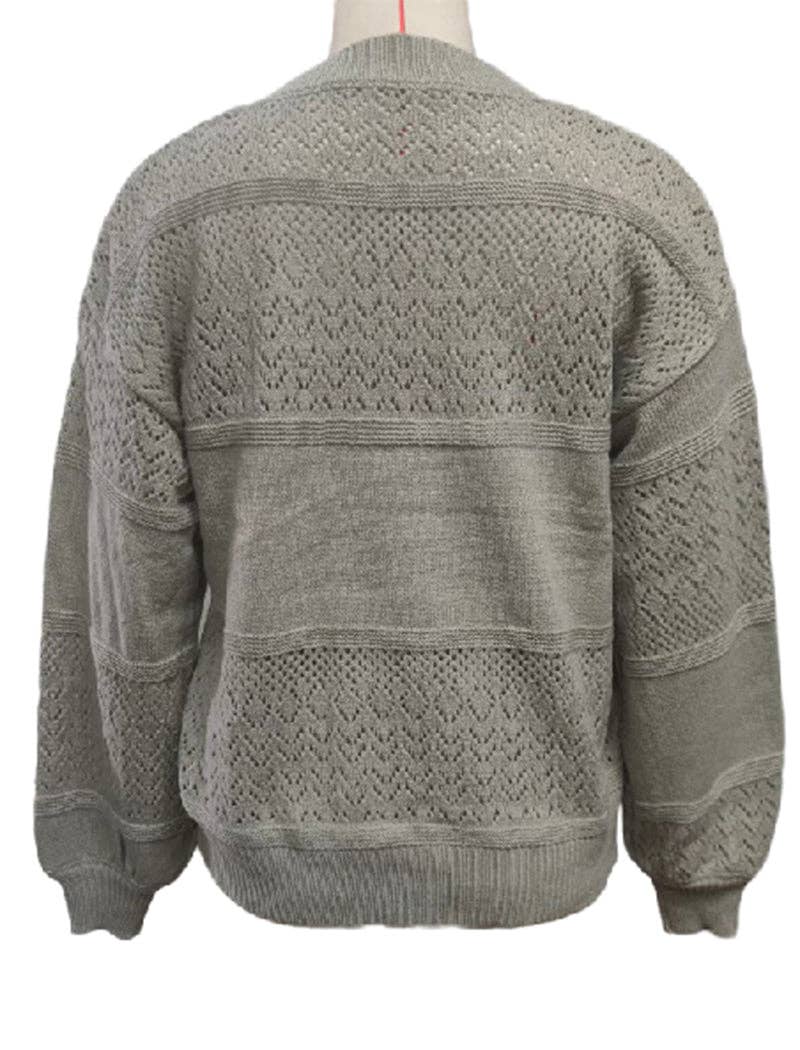 Masyal - Vente Pull en maille – femme - Pull à col en V découpé en tricot14
