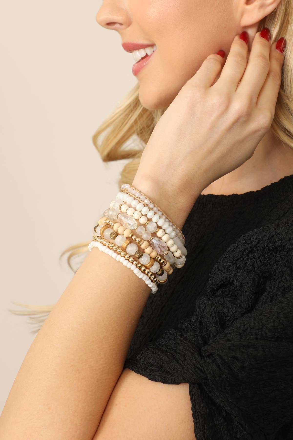 MYS Wholesale Inc - Wholesale Jewelry Set - Charm Mix Bead Natural Stone Wood Layered Stackable Bracelet13