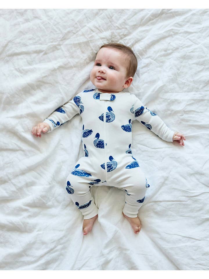 Lewis - Wholesale Sleepsuit - Baby - Zip Sleeper - Duck | Denim3