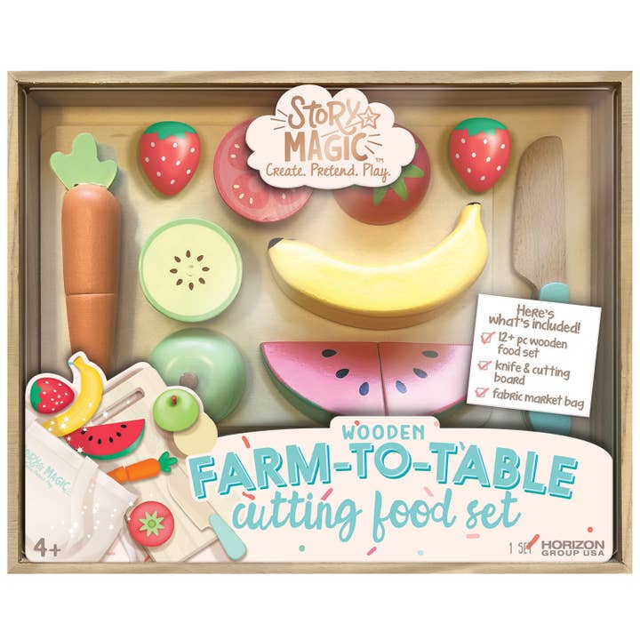US Toy Company - Wholesale Toy Set - Kids - Wooden Cutting Food Pretend Play Playset
