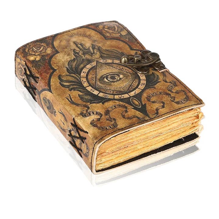 Jay mataji Handicrafts - Wholesale Journal/Diary - vintage leather journal with deckle edge paper third eye1