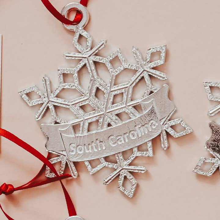 House of Morgan Pewter - Wholesale Ornament - State Snowflake Ornaments - Several Options - Custom Design6