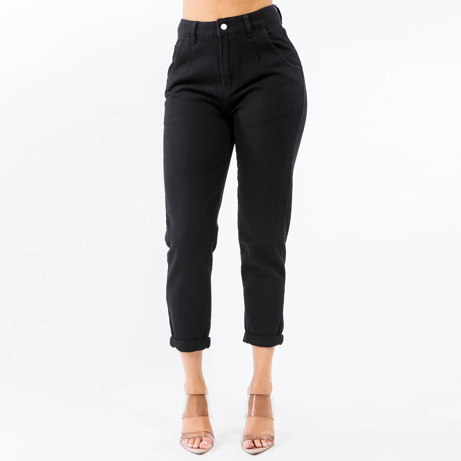 American Bazi - Wholesale Jeans - Women's - HIGH WAIST PLEATED WAIST MOM JEANS-RJH303056