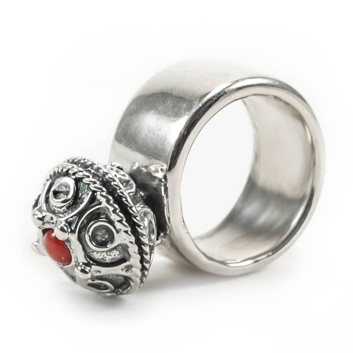 Marocain argenté avec corail pour la vente par Rebecca Nadler Designs