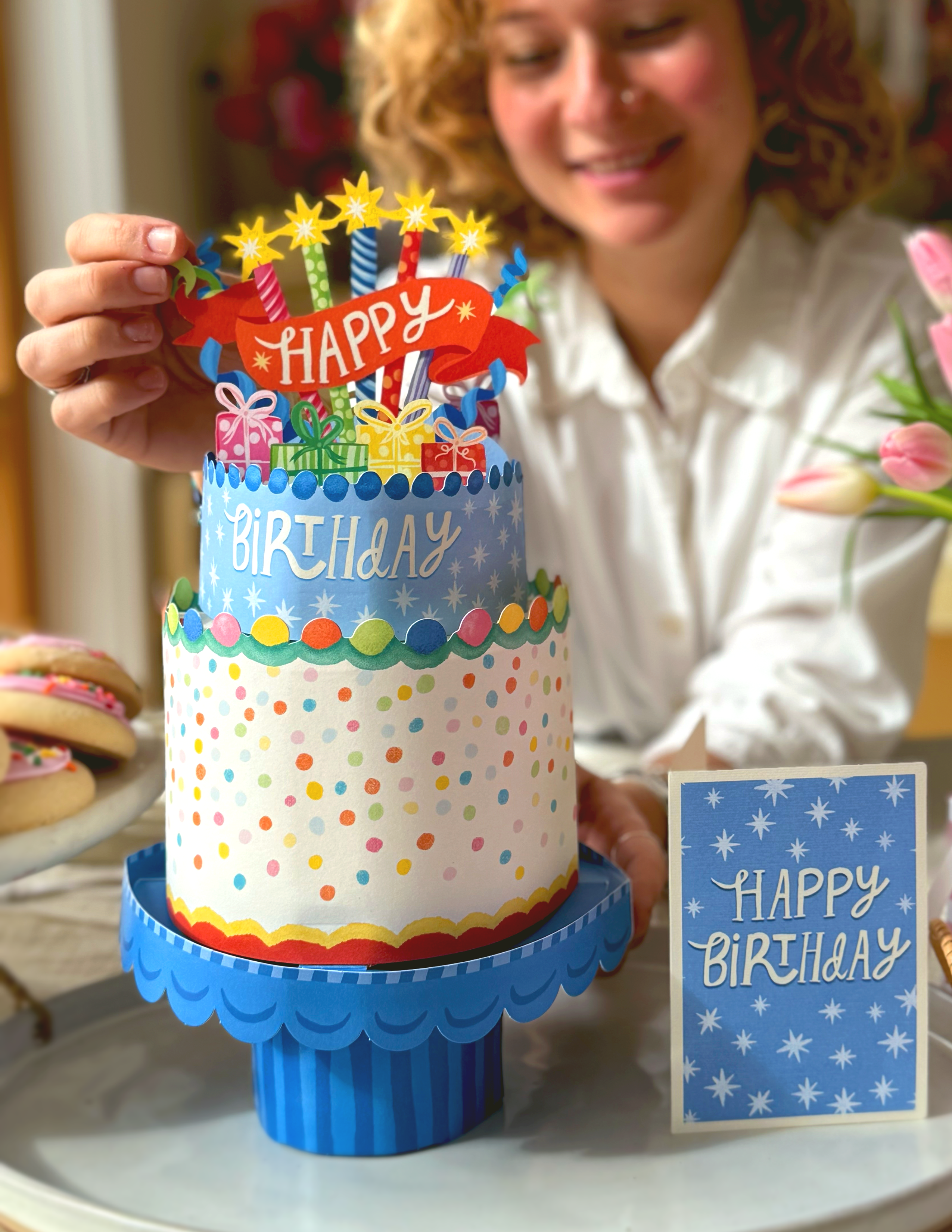 FreshCut Paper LLC - Wholesale Birthday Card - Confetti Birthday Cake (8 Pop-up Greeting Cards)2