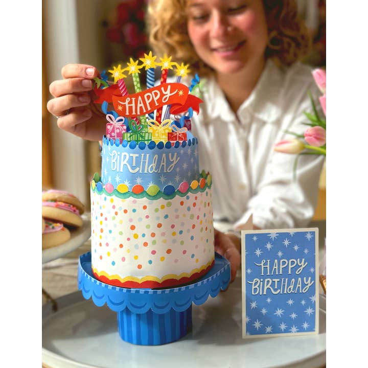 FreshCut Paper LLC - Wholesale Birthday Card - Confetti Birthday Cake (8 Pop-up Greeting Cards)2