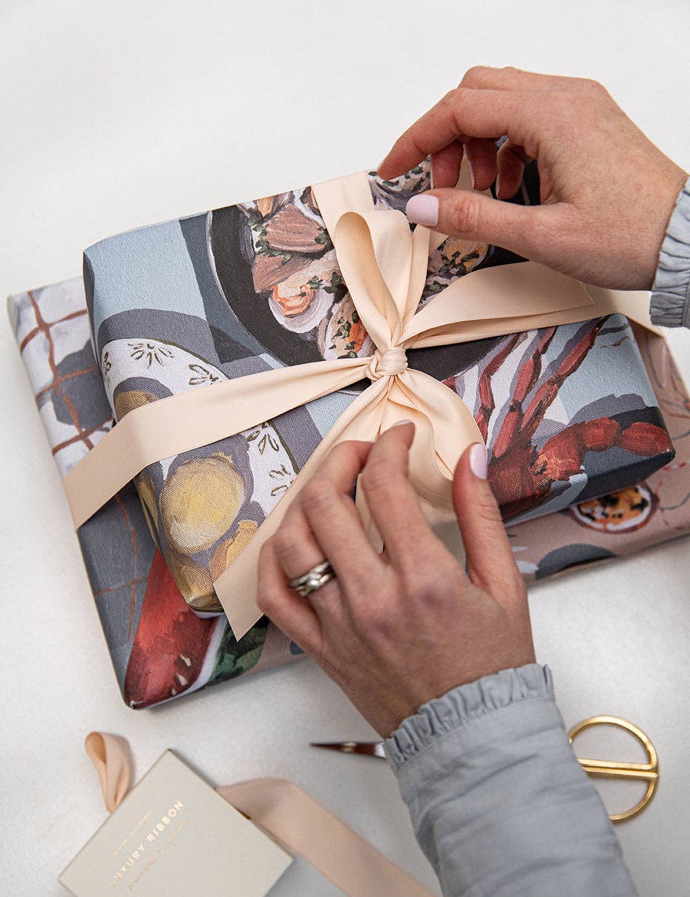 Bespoke Letterpress - Wholesale Inpakpapier - Zomerpicknick/Crab & Squid cadeauverpakking, 6 stuks3