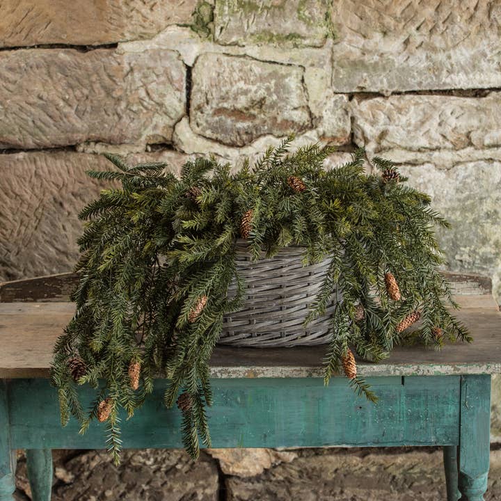 Ragon House - Wholesale Artificial Plant - 34" DRAPING PINE BUSH WITH PINECONES3