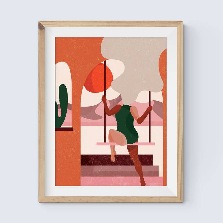 Hanging In Art Print for wholesale by Sir Sheep