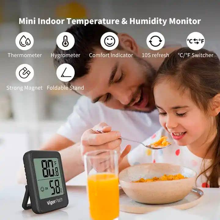 Vigor Path - Venta al por mayor Termómetro - Higrómetro Digital Termómetro Interior - Medidor de Humedad a Pilas AAA (Blanco)