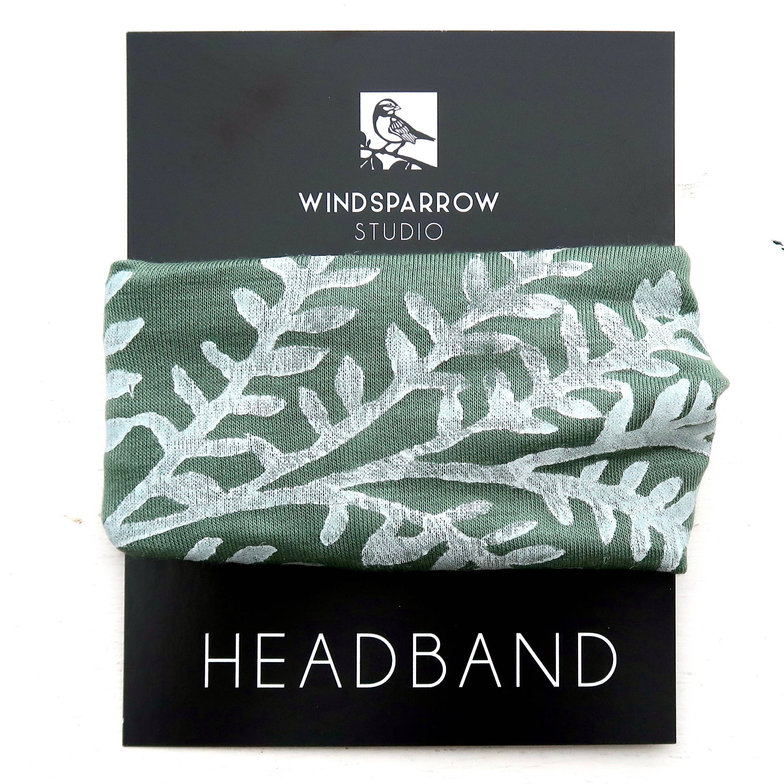 Windsparrow Studio - Vente Bandeau – femme - Collection Bandeau Botanical (encre blanche)6