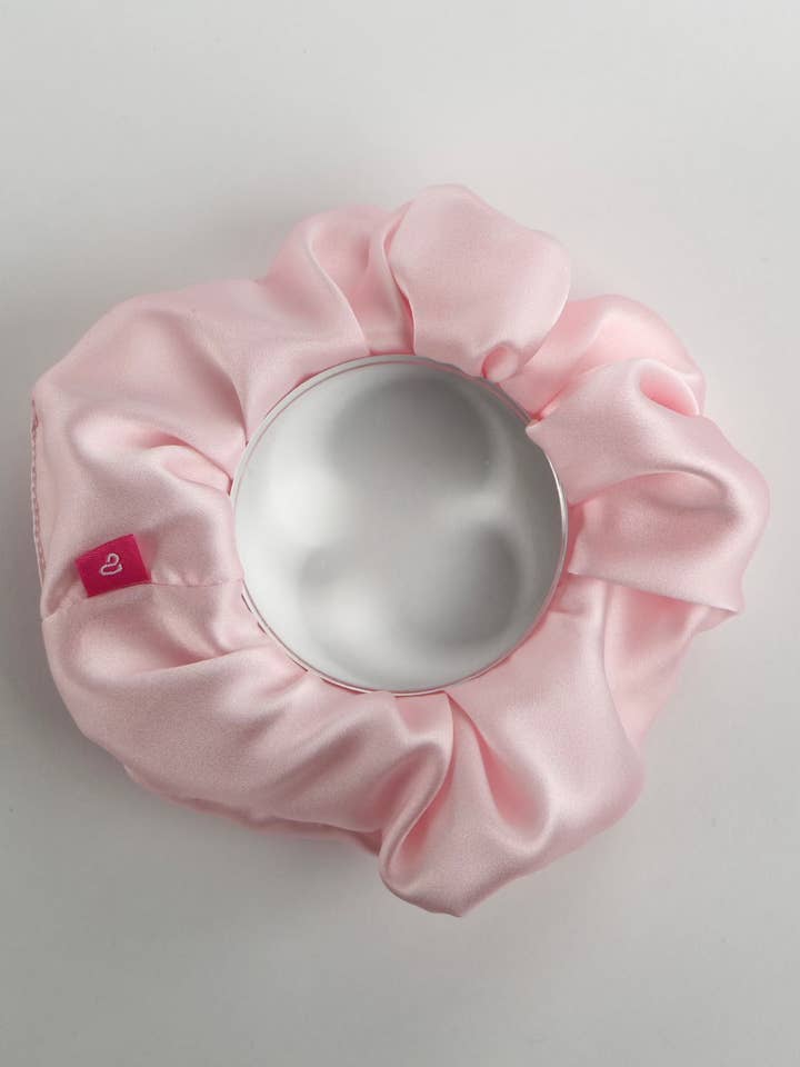 CHESTER 100% MULBERRY SILK PALE PINK SCRUNCHIE for wholesale by Laura Elizibeth Fashion Limited