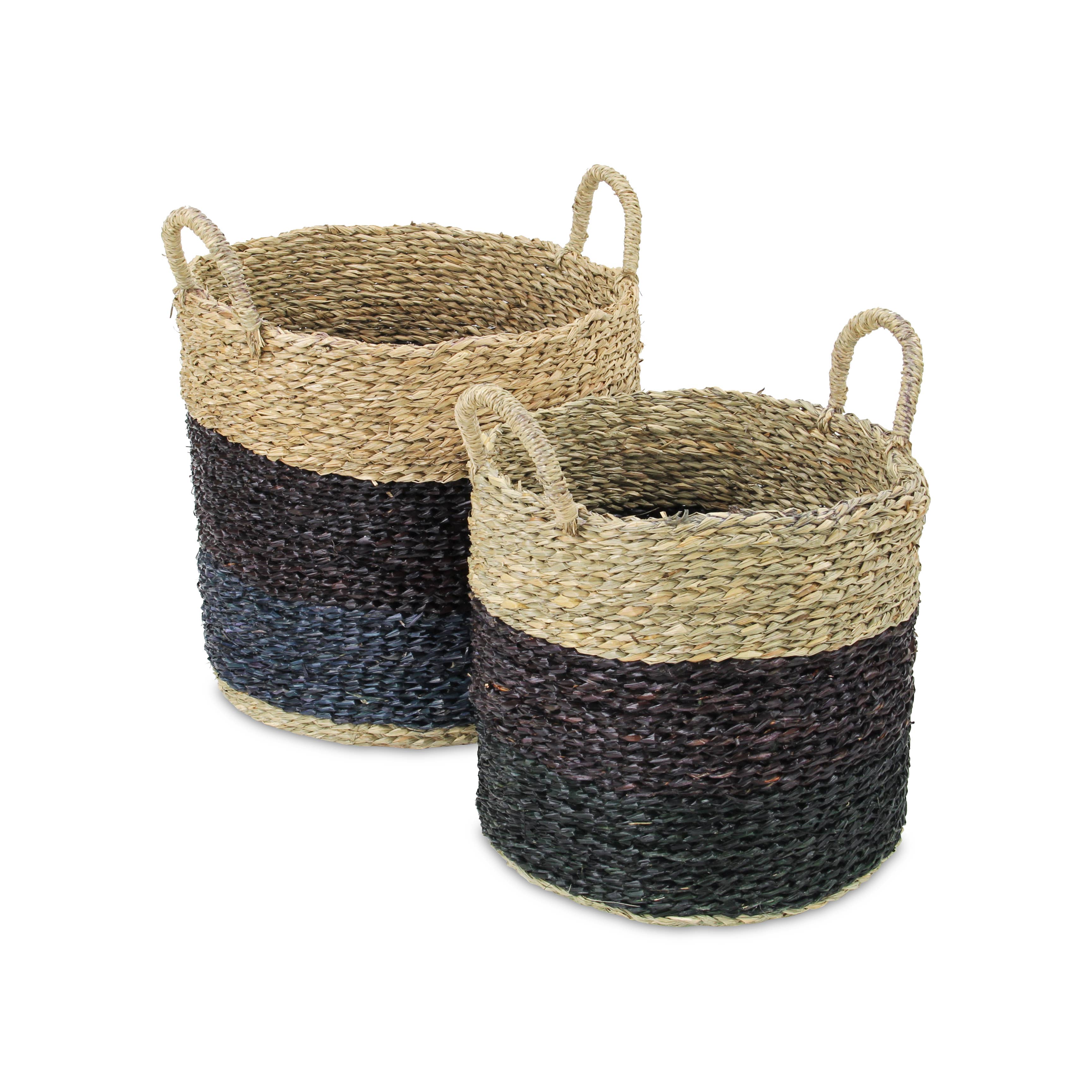 Cheungs Home Decor - Wholesale Food Gift Basket - Galla Nested Two Piece Round Tri-color Baskets5