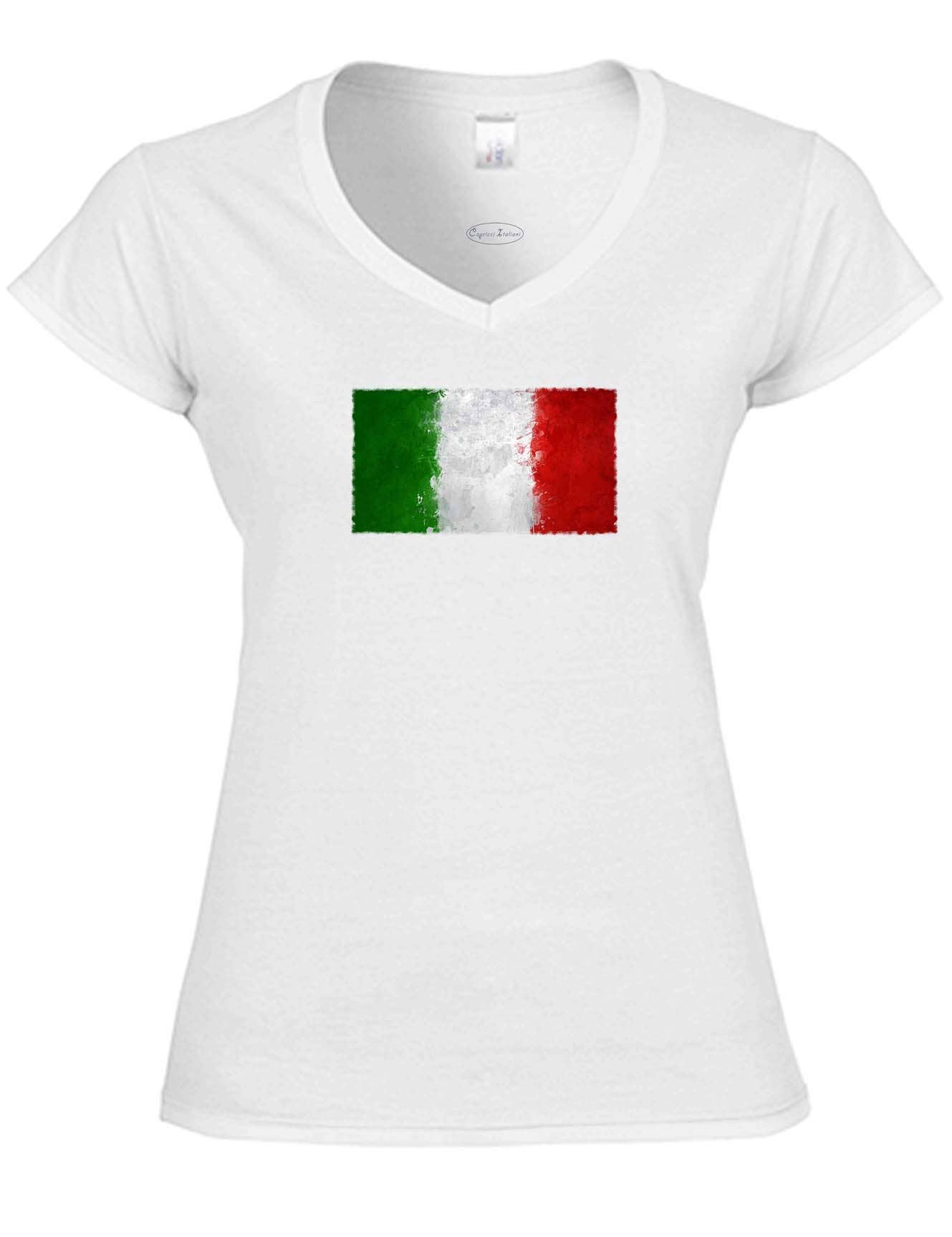 DB GROUP SRL - Wholesale Screen Printed T-Shirt - Women's - Women's short sleeve V-neck T-shirt in slub fabric3