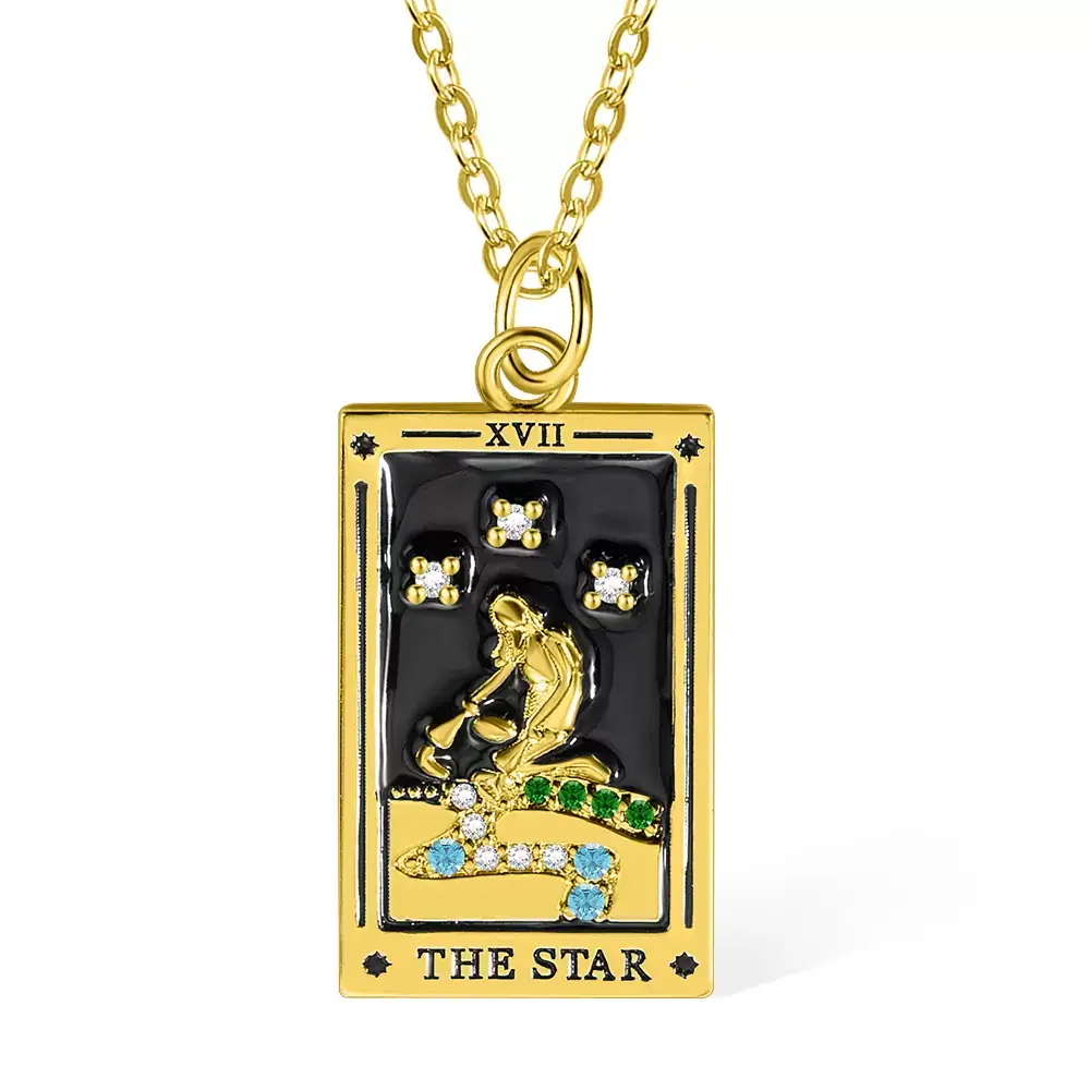 Wild & Free - Wholesale Pendant/Charm Necklace - Tarot Card Pendant Necklace, Enamel Tarot Necklace3