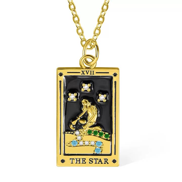 Wild & Free - Wholesale Pendant/Charm Necklace - Tarot Card Pendant Necklace, Enamel Tarot Necklace3