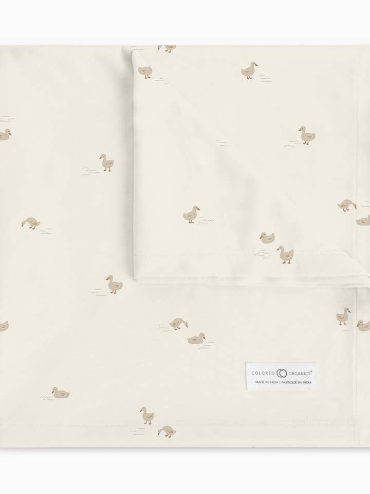 Swaddle Blanket - Duck / Oat + Chai for wholesale by Colored Organics
