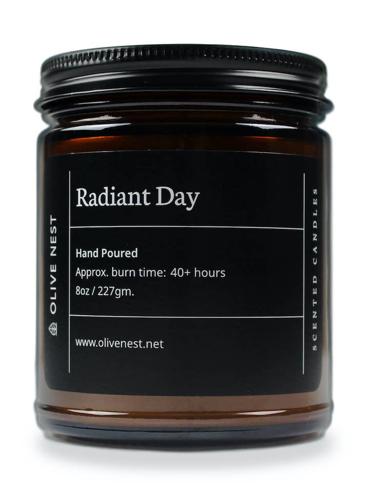 Radiant Day Soy Blend Wood Wick Candle for wholesale by OLIVE NEST