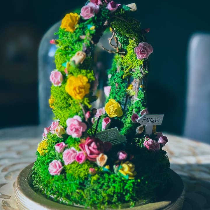 Rishstudio - Wholesale DIY craft kit - Fairy Garden Enclosed Terrarium Dome Kit | DIY Mini Fairy Garden | Moss Art with Floral Arch9