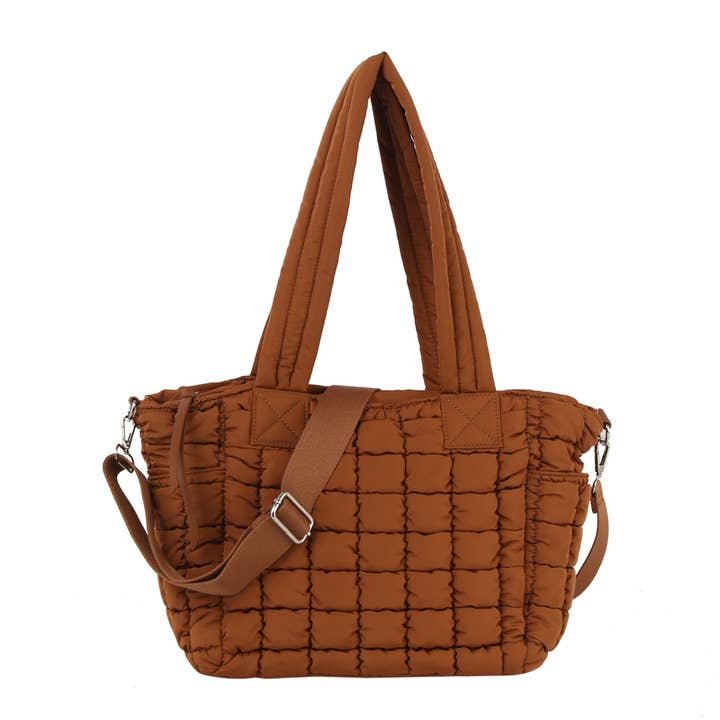 HR CORP - Wholesale Tote Bag - Women's - ecostitch Puffy Qulited Nylon Daily Shopper Tote Bag1