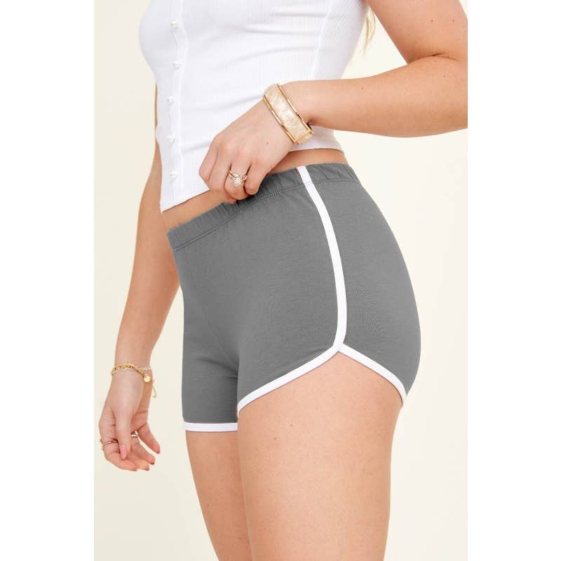 Popular 21 - Wholesale Shorts - Women's - Cotton Contrast Athletic Casual Mini Shorts 12