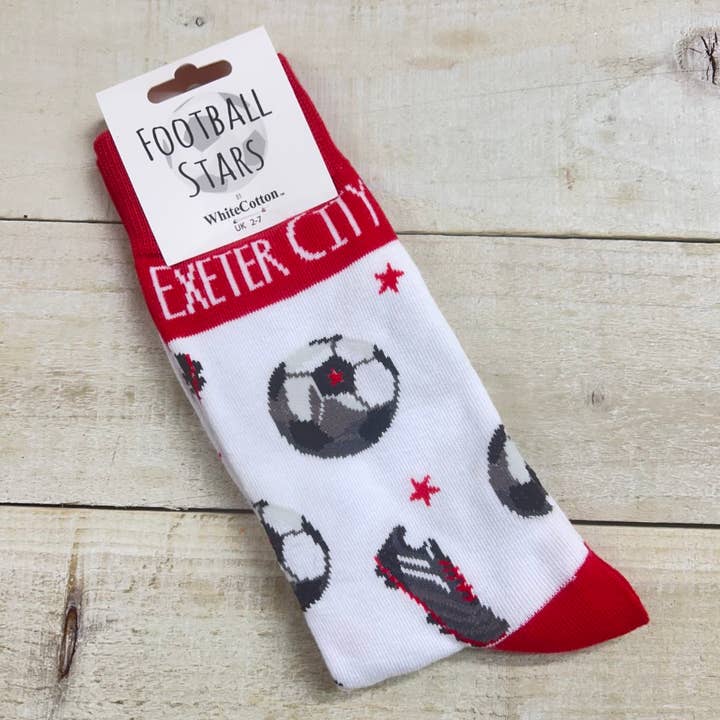Exeter Socks - Adepto de Futebol (S-FN100) por atacado de White Cotton Cards