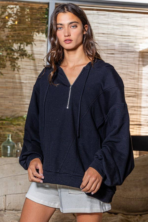 BUCKETLIST INC - Wholesale Hoodie - Women's - T1173A Zip-up French Terry Pullover Hoodie Jacket0