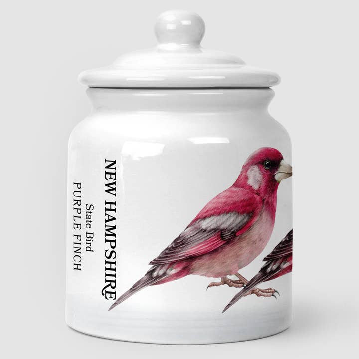 Uccello di Stato del New Hampshire | Barattoli di Fringuello Purpureo per la vendita all'ingrosso da parte di MCSouvenir & Gift | Maryland China