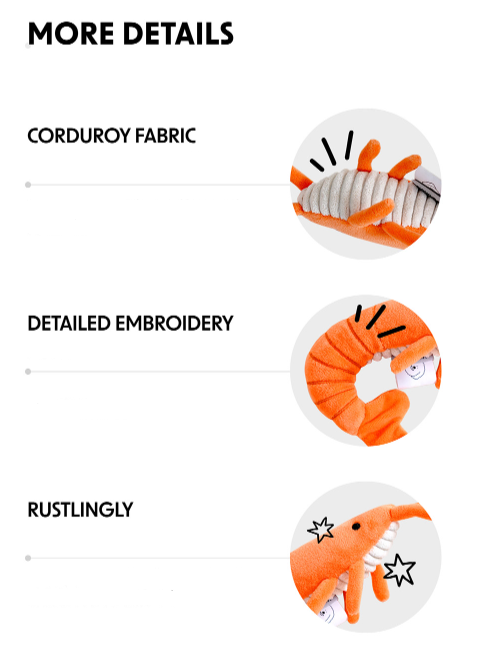 HOWLPOT. USA - Wholesale Pet Plush Toy - Dog - SHRIMP TOY2