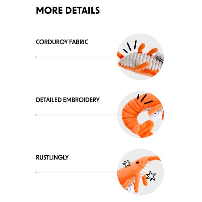 HOWLPOT. USA - Wholesale Pet Plush Toy - Dog - SHRIMP TOY2