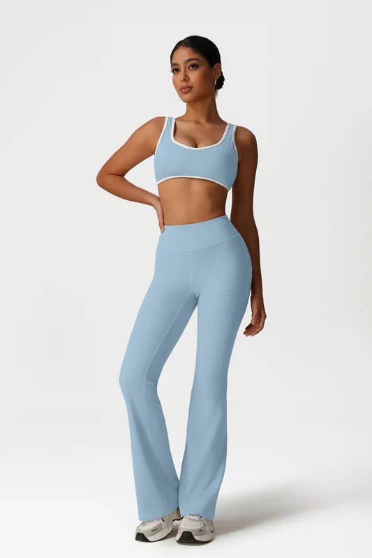 Sodalemon - Wholesale Activewear Set - Women's - Women High-Waisted Yoga Set: Sports Bra + Flared Pants5