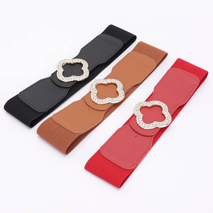 Ceinture extensible à boucle métallique en similicuir pour la vente par 3AM BY H&D ACCESSORIES