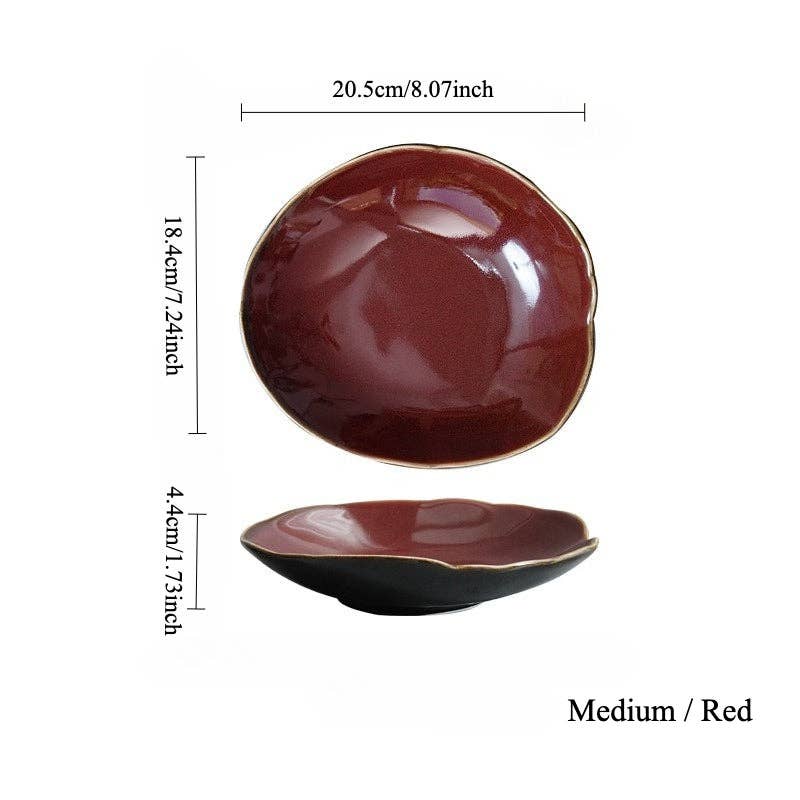 Gohobi （We cover U.S. import duties） – wholesale Dinner plate – Gohobi Vintage Kiln-Change Irregular Plate5