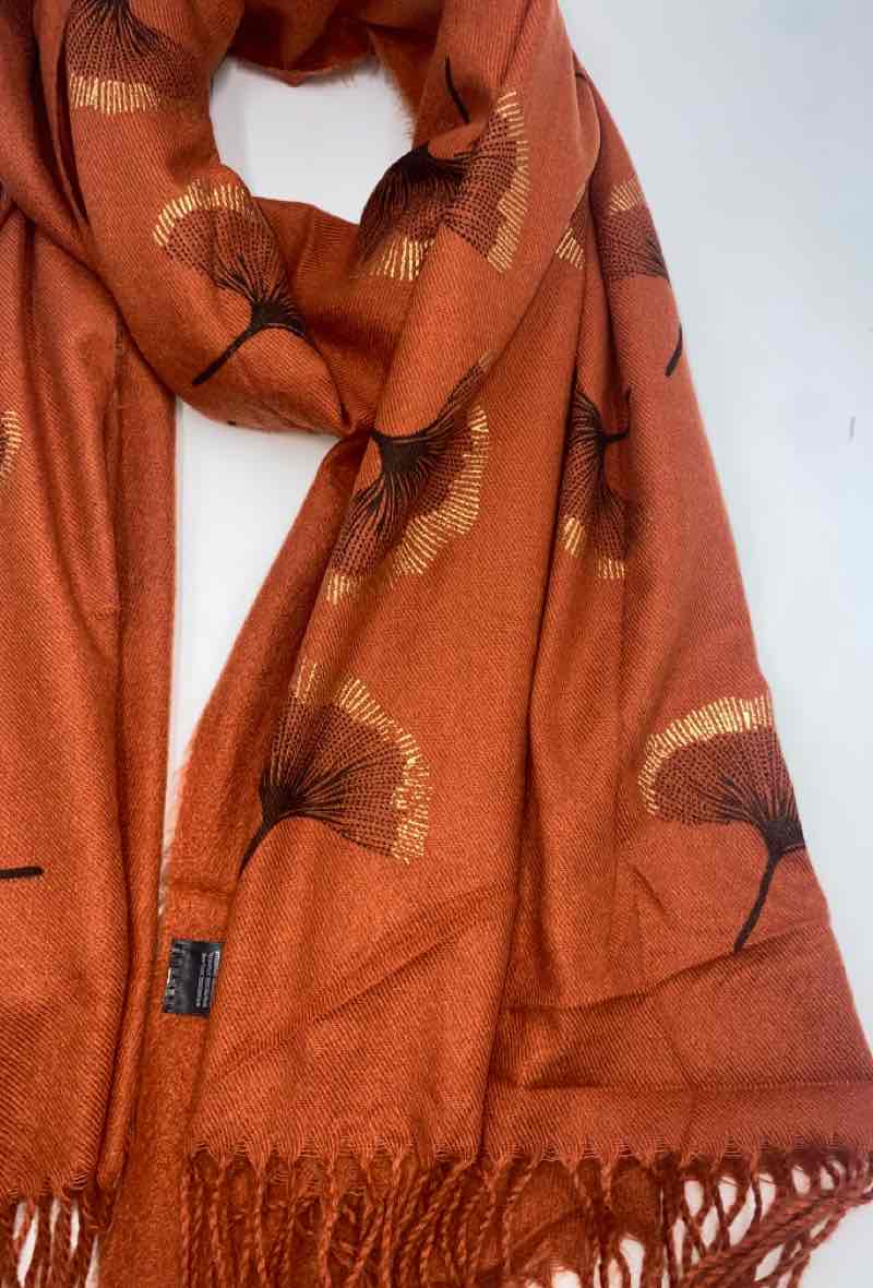 LINETA - Wholesale Scarf - Women's - Gingko Leaf Pattern Soft Scarf5