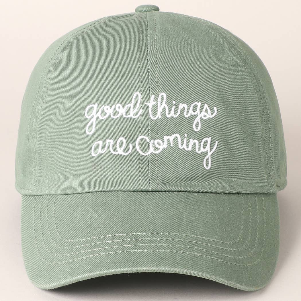 Fashion City – wholesale Baseball cap – Women's – Good Things Are Coming Embroidered Baseball Cap5
