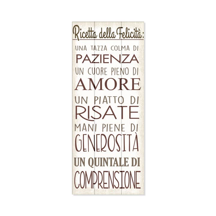 Targa Arredo - Happiness Recipe for wholesale by Dekori