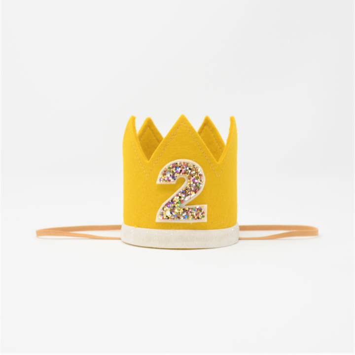 Little Blue Olive - Venta al por mayor Sombreros/coronas de fiesta - Corona de fieltro dorada - Número de confeti