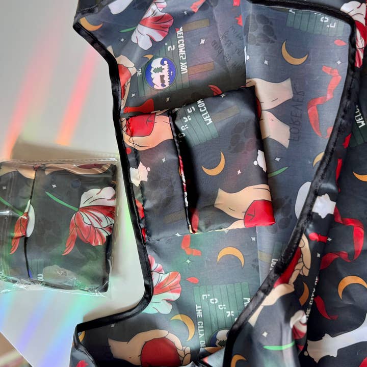 CrescentCatCo - Wholesale Grocery/Shopping Bag - Vampire Saga Bookish Reusable Shopping Bag, Fold Up Pouch2