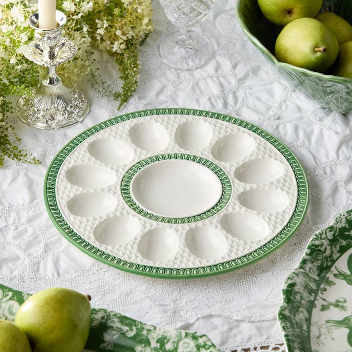 Le Jardin Embossed Rattan Egg Plate 12.25 in for wholesale by Certified International