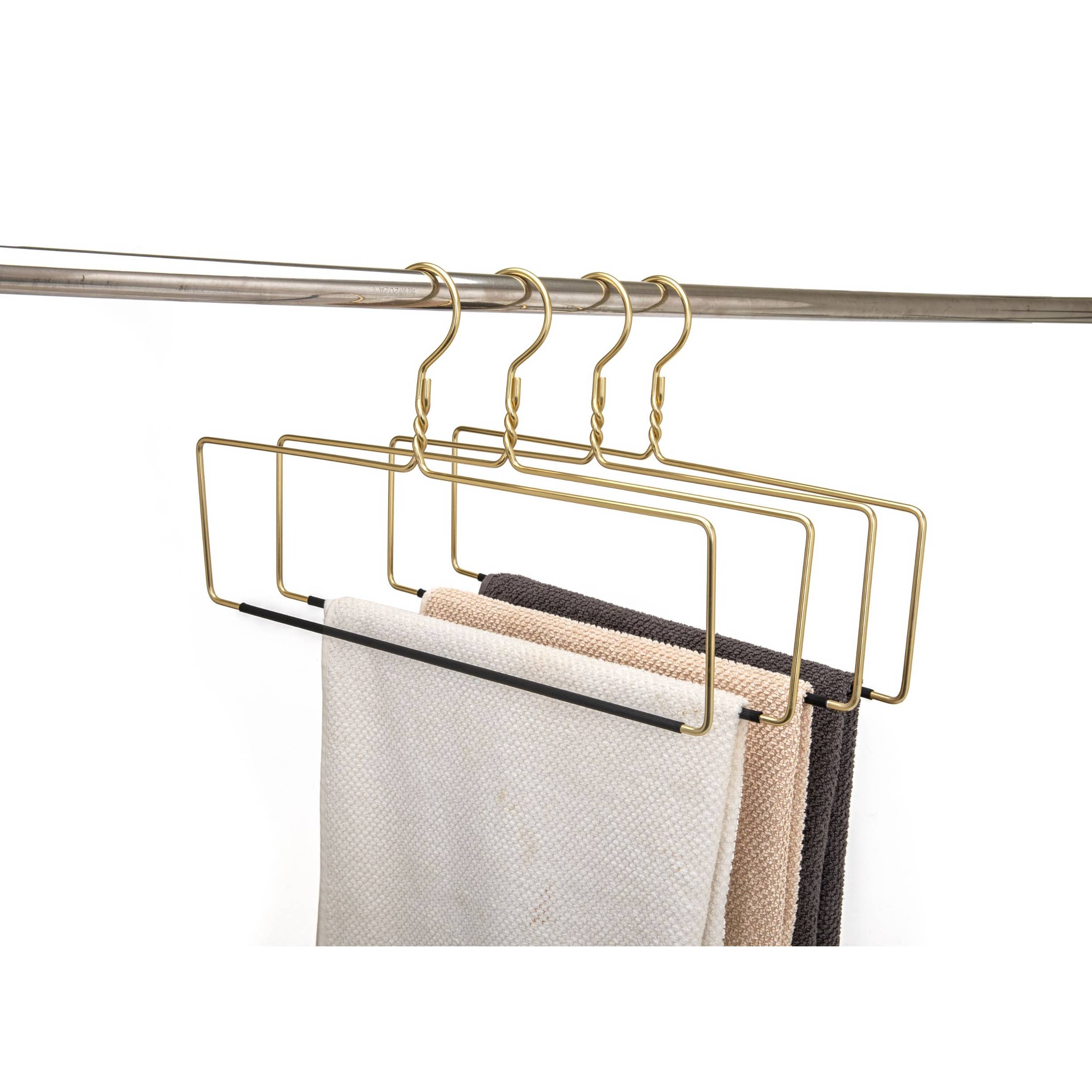 Quality Hangers - Wholesale Clothes Hangers - AL50 - Heavy Duty Blanket Hanger - Gold8