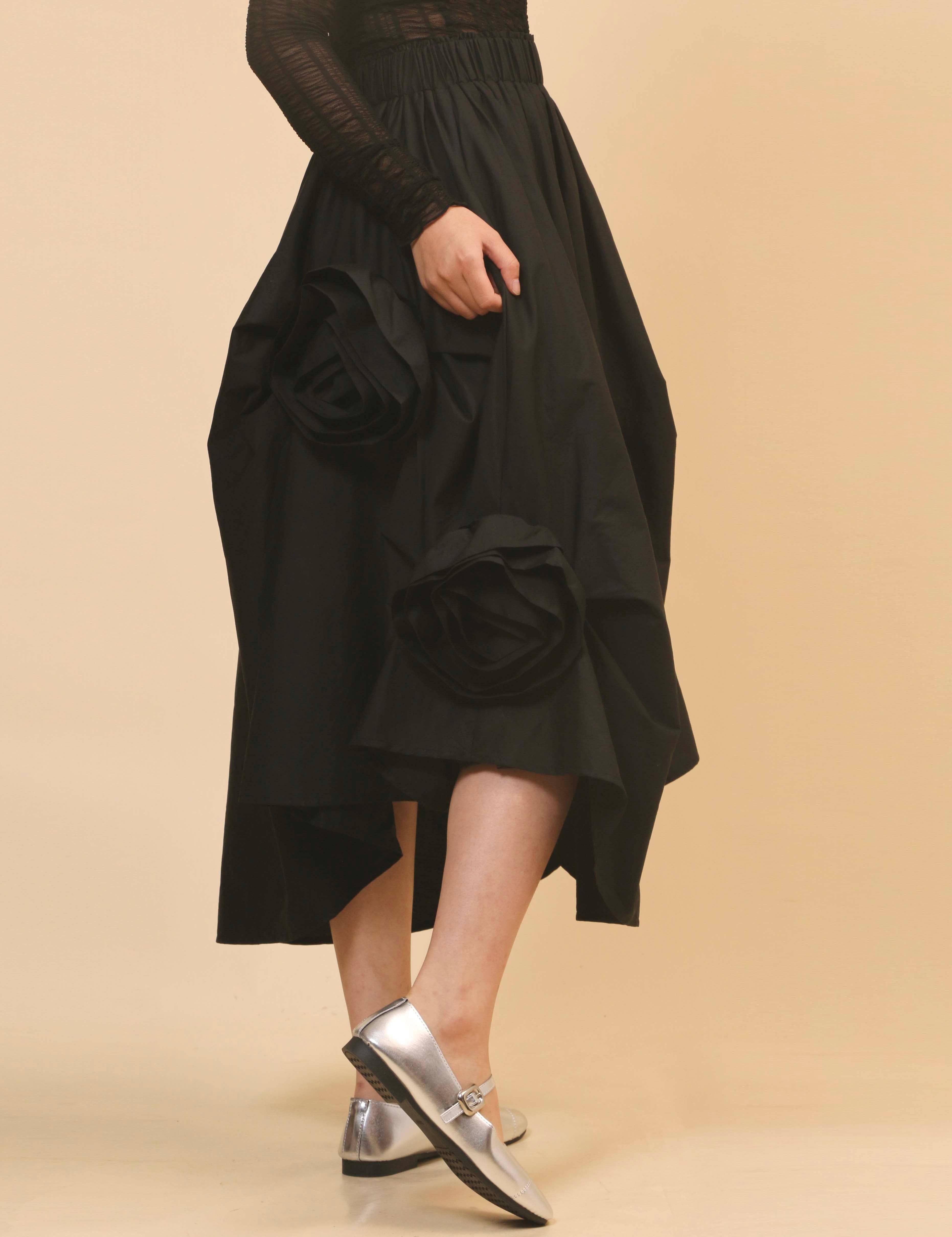 Sweetkama – Saia - Mulher por atacado – Saia Midi Flor Inregular para Senhora SKS47083