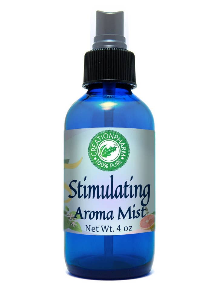 Brume Aromatique Stimulante 4oz Brume d'Huiles Essentielles 100% Pures pour l'Aromathérapie Géranium Menthe Poivrée Citron Vert Bergamote pour la vente par Creation Farm Inc